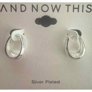 Fine Silver-Plated Hoop Earrings, NEW